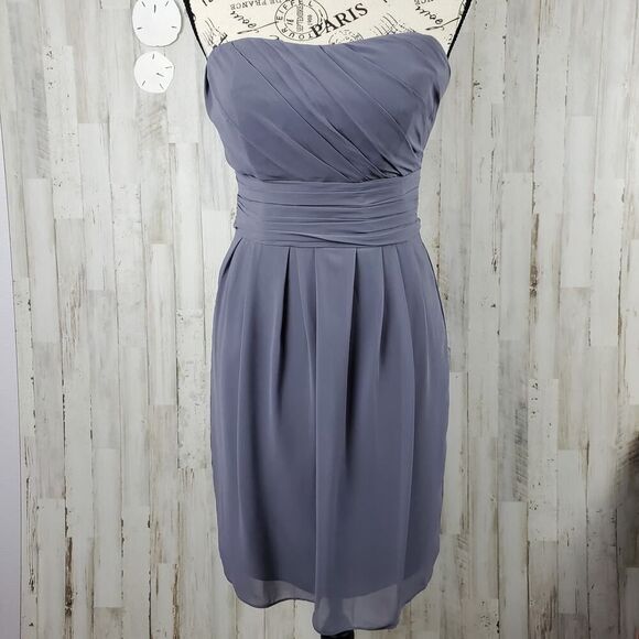 Bill Levkoff Short Strapless Chiffon Dress Size 4 - Picture 1 of 13